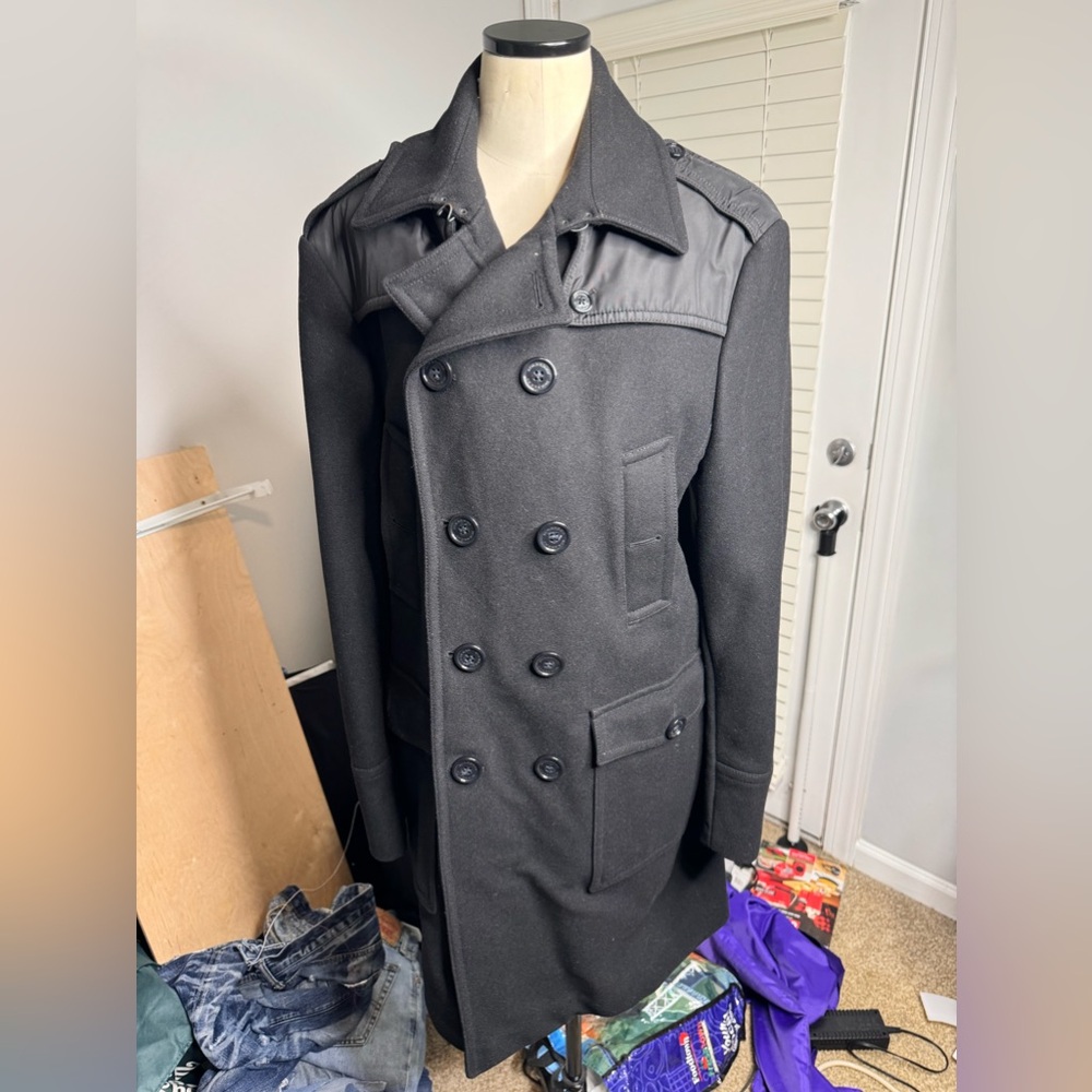 Burberry wool coat sz xl 100% authentic real genuine